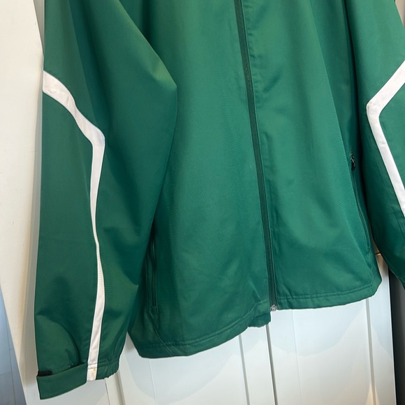 Adidas Full Zipper Green with White Stripe Windbreaker 90’S Vintage Men Size 3XL - Picture 8 of 17